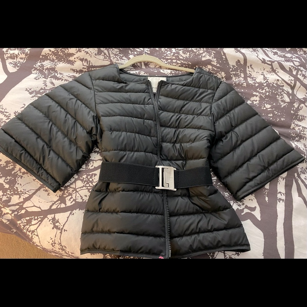 PINKO black puffer jacket 3/4 sleeve in mint condition